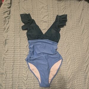 Latched Mama Ruffled V-Neck One-Piece Swimsuit XD